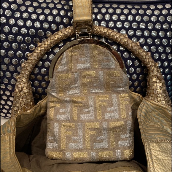 Fendi Bags 3998 Fendi Spy Bag In Metallic Gold Silver Poshmark